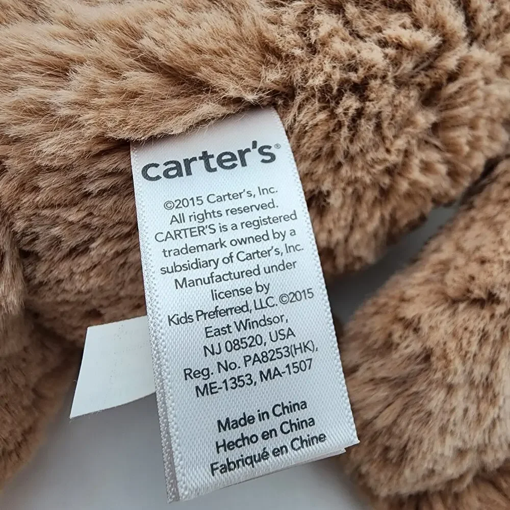 Carters Fluffy Tan Monkey Plush Stuffed Animal Lovey 12